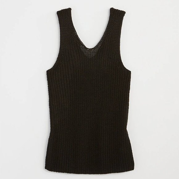 Loft Black Double V Sweater Tank - Picture 3 of 4